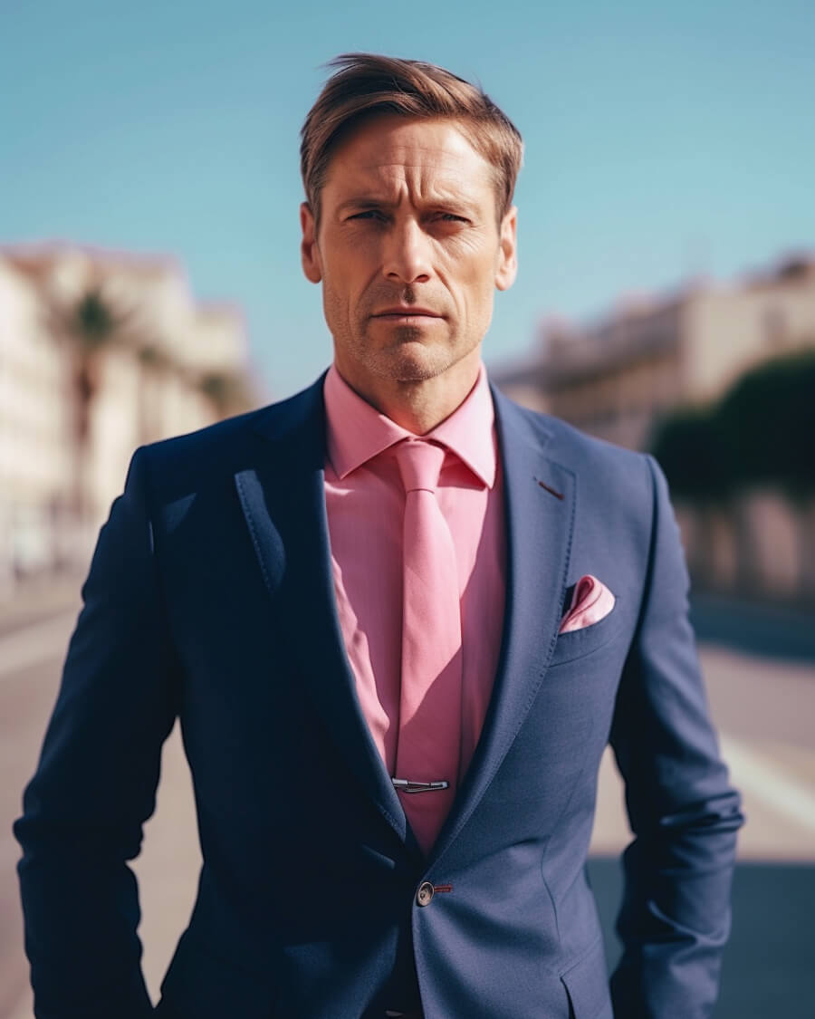 Blue suit pink tie: A Stylish Combination for Any Occasion插图4