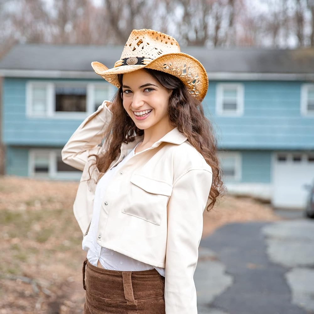 womens straw cowboy hats