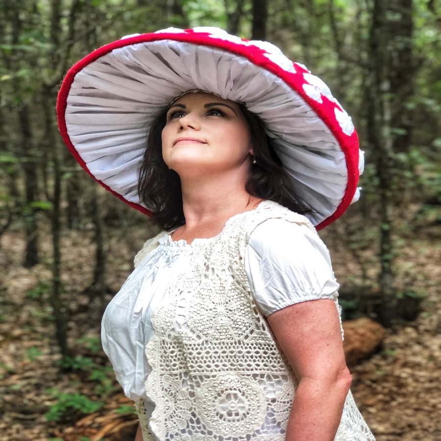 Crochet mushroom hat