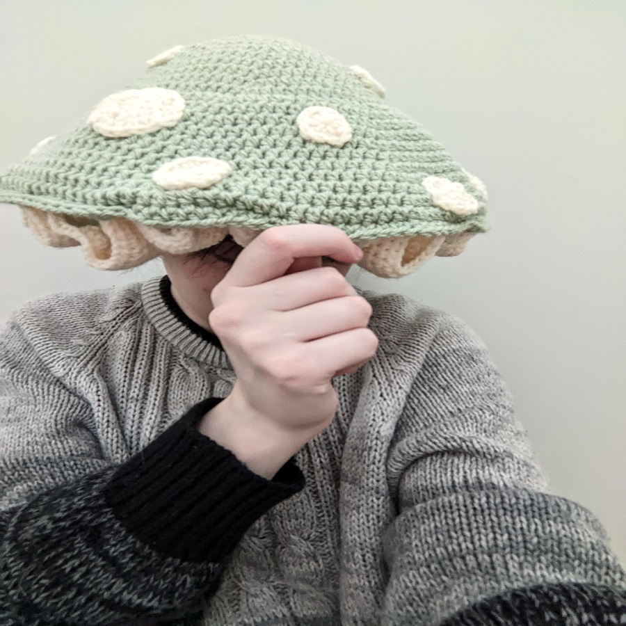 Crochet mushroom hat