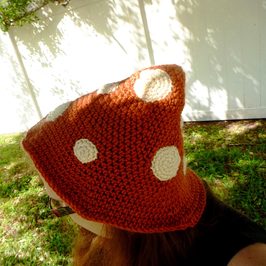 Crochet mushroom hat