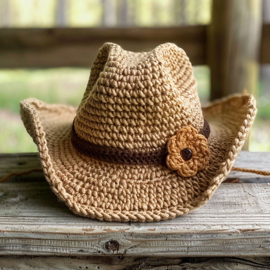 Crochet cowboy hat